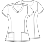 Picture of Cherokee Scrubs Tropic Texture Floral Print Round Neck Scrub Top (CK609 TCTU)