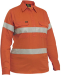 Picture of Bisley Workwear Womens Taped Hi Vis Cool Lightweight Closed Front Shirt (BLC6897T)