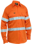 Picture of Bisley Workwear Mens Taped Hi Vis Cool Lightweight Drill Shirt (BS6698T)