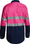 Picture of Bisley Workwear Mens Taped Hi Vis Cool Lightweight Shirt - Pink (BS6896-PINK)