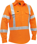 Picture of Bisley Workwear Mens X Taped Closed Front Hi Vis Cool Lightweight Drill Shirt (BSC6166XT)