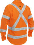 Picture of Bisley Workwear Mens X Taped Closed Front Hi Vis Cool Lightweight Drill Shirt (BSC6166XT)