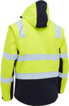 Picture of Bisley Workwear Mens Taped Two Tone Hi Vis 3 in 1 Soft Shell Jacket (BJ6078T)
