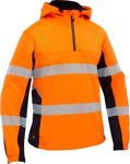 Picture of Bisley Workwear Mens Flx & Move Hi Vis Taped Liquid Repellent Fleece Hoodie (BK6571T)
