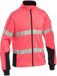 Picture of Bisley Workwear Mens Taped Hi Vis Zip Front Fleece - Pink (BK6611T-Pink)