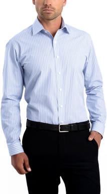 Picture of John Kevin Mens Pinfeather Slim Fit Long Sleeve Shirt (818 Blue)