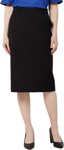 Picture of NNT Uniforms Womens Wool Blend Twill Secret Waist Midi Skirt - Black (CAT2RW-BLA)