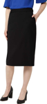 Picture of NNT Uniforms Womens Wool Blend Twill Secret Waist Midi Skirt - Black (CAT2RW-BLA)