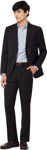 Picture of NNT Uniforms Mens Wool Blend Twill Tailored 2 Button Jacket - Black (CATBEU-BLA)