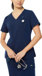 Picture of NNT Uniforms Womens Invigorate Helen Scrub Top - Navy Blue (CATUWX-NVB)