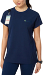 Picture of NNT Uniforms Womens Invigorate Crew Neck Scrub Top - Navy Blue (CATUY7-NVB)