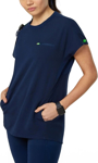 Picture of NNT Uniforms Womens Invigorate Crew Neck Scrub Top - Navy Blue (CATUY7-NVB)