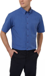 Picture of NNT Uniforms Mens End On End Short Sleeve Shirt - Mid Blue (Y52168-MBL)