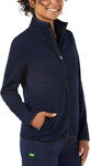 Picture of NNT Uniforms Womens Textured Fleece Zip Front Jacket - Navy (CAT5E2-NAV)