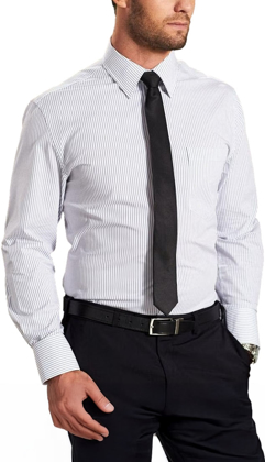 Picture of Winning Spirit Mens Ticking Stripe Long Sleeve Shirt (M7200L)