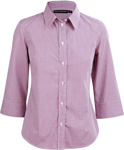 Picture of Winning Spirit Womens Mini Gingham 3/4 Shirt (M8340Q)