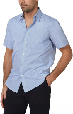 Picture of Winning Spirit Mens Balance Stripe Short Sleeve Shirt (M7231)