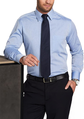 Picture of Winning Spirit Mens Fine Chambray Long Sleeve Shirt (M7012)