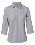 Picture of Winning Spirit Womens Fine Stripe 3/4 Sleeve Shirt (M8213)