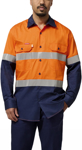 Picture of Hardyakka Core Hi Vis 2 Tone Vented Taped Long Sleeve Cotton Shirt (Y07978)