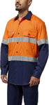 Picture of Hardyakka Core Hi Vis 2 Tone Vented Taped Long Sleeve Cotton Shirt (Y07978)