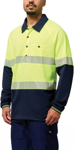 Picture of Hardyakka Core Hi Vis 2 Tone Taped Vented Long Sleeve Polo (Y11379)