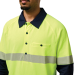 Picture of Hardyakka Core Hi Vis 2 Tone Taped Vented Long Sleeve Polo (Y11379)
