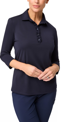Picture of City Collection Bella 3/4 Sleeve Frill Placket Top (2275)