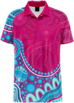 Picture of Womens Ways of the Water Aboriginal Print Polo