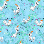 Picture of Cherokee Print Obviously A Unicorn (Olaf) Womens Print V-Neck Scrub Top (TF610 FZOB)