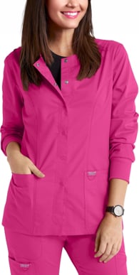 Picture of Cherokee Womens Snap Front Crew Neck Scrub Jacket (CH-WW310)