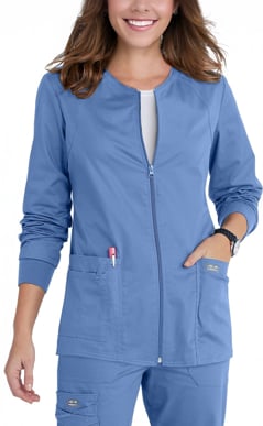 Picture of Cherokee Womens Zip Front Warm Up Solid Scrub Jacket (CH-4315)