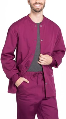 Picture of Cherokee Mens Snap Front Warm Up Solid Scrub Jacket (CH-WW360)